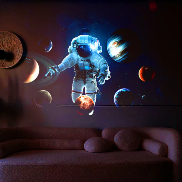 Immersive galaxy projection in a dark living room